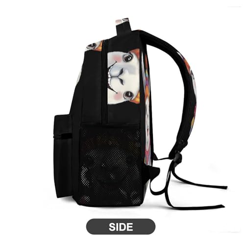 Cute Llama in Winter Travel Backpack Casual Daypack Shoulder Bag with Adjustable Shoulder Straps4