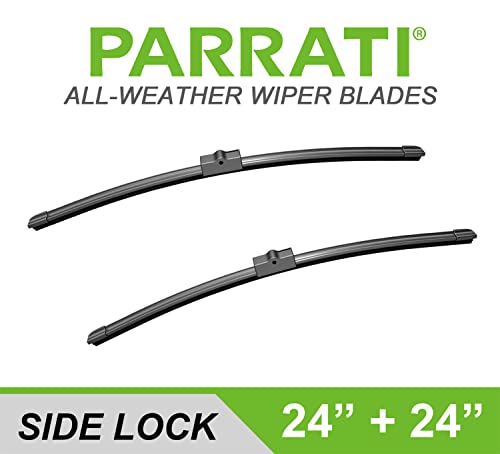 PARRATI® 24 Inch & 24 inch of High Performance Premium All-Season Automotive Replacement Windshield Wiper Blades, Easy DIY Install & Superior Road Visibility, Durable Stable And Quiet (Set of 2)