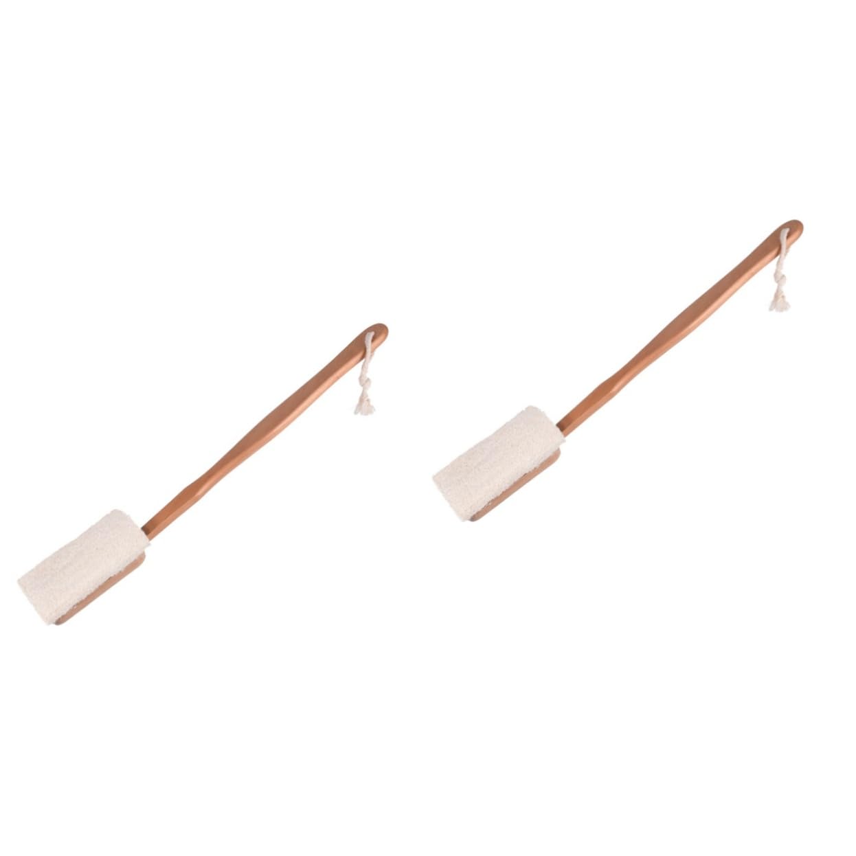 minkissy 2 Pcs Long Handle Loofah Bath Brush for Shower Exfoliating Scrubber Detachable Brush Head for Men Women