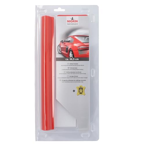 NIGRIN 71112 Performance Silikon-Trockner und Autoleder im Set Wasserabzieher für Lack und Glas am Auto geeignet streifenfreie Sauberkeit