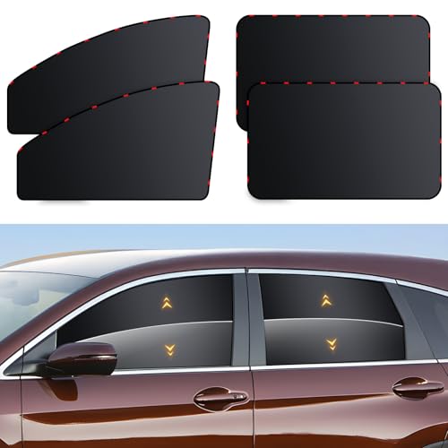 Image of ZATOOTO Car Window Shades - 4 Pack Car Window Covers Premium UV Blocking, Side Window Curtains Full Blackout for Privacy, Breastfeeding, Napping, Camping, and Travel, Universal Fit for Most Vehicles