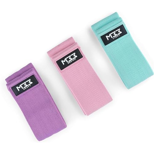 Mode33 Resistance Bands Set with 3 Strength Levels for Women, Glutes, HIPS and Leg, Glute Training, Fabric Bands (Multi Color)