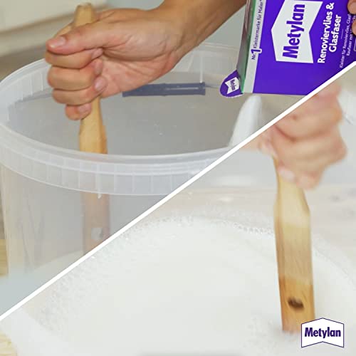 Metylan Renoviervlies & Glasfaser, Tapetenkleister & Grundierung für Renoviervlies, Glasfaser- & Raufasertapete mit Vliesrücken, Kleister für Feuchträume, 1x500g