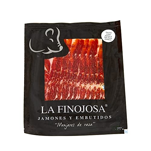 Paleta de Cebo Ibérica 50% Raza Ibérica Loncheada - 3 Sobres de 100 g - Mínimo 20 Meses de Curación - Envasada al Vacío - Paletilla de Jamón - Aroma Agradable e Intenso - La Finojosa