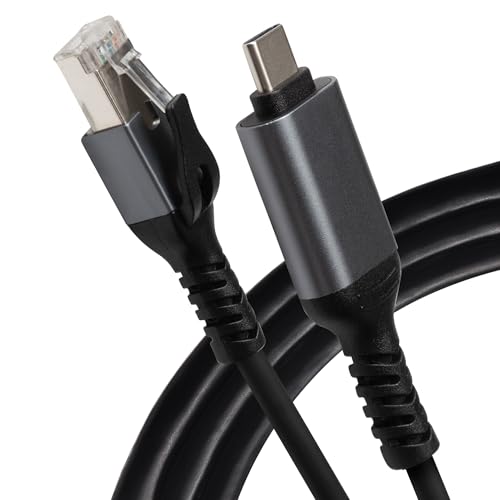 Maplin USB-C To RJ45 Ethernet Cable - Black - 5M