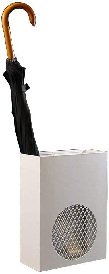 Porte-parapluie rectangulaire en métal blanc pour cannes de marche