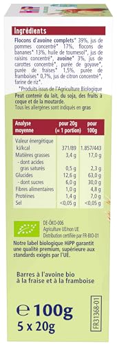 HiPP - Barres Avoine Fraises Framboises - Boîte 100 g - BIOLOGIQUE – vue 2