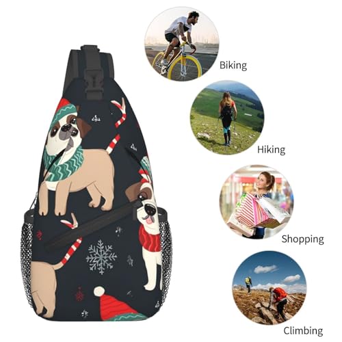 Sling bag unisex negro para viaje y senderismo miniatura 5