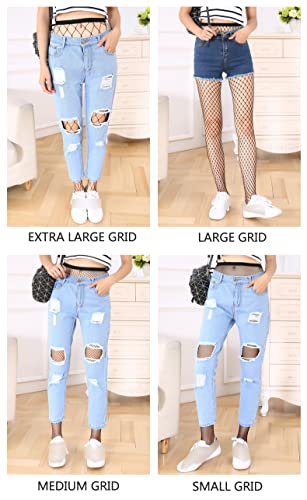 SINROYEE Womens Plus Size High Waist Tights Fishnet Stockings Thigh High Pantyhose for Women 4 pieces4