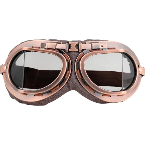 DREAMIZER Occhiali da Moto Vintage Occhiali da motocross Stile Punk Antivento Aviator Pilot ATV Motocross Occhiali Antipolvere