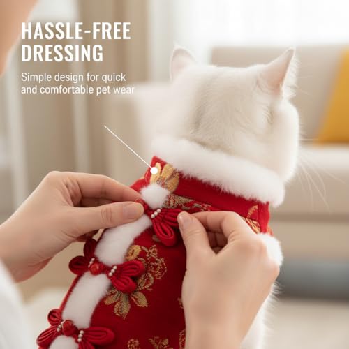 Disfraz Lunar Año Nuevo para Gato y Perro Pequeño Rojo Large miniatura 5