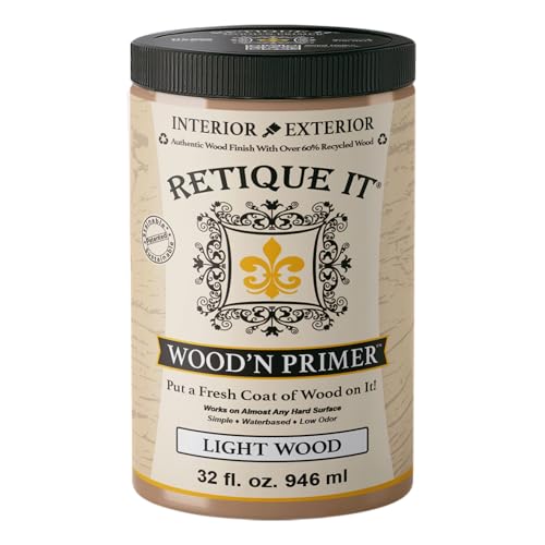 Retique It Wood'n Primer - Paint it then stain it - Stainable Wood Fiber Paint (Light Wood, Large)