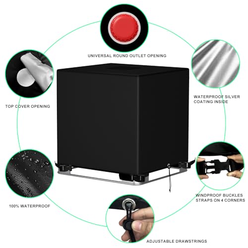 IBC-Tote-Covers-275-GallonFits-for-1040L-Waterproof-Outdoor-Sunshade-Rain-Barrels-IBC-Tank-Water-ToteHeavy-Duty-Anti-UV-Tearproof-420D-Polyester-Cloth4Pcs-Windproof-Buckle-Straps