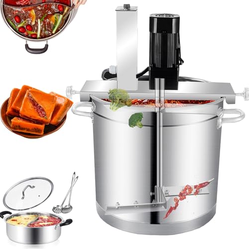 LFHWHKJ Batidora de alimentos automática de 200 W con 4 cuchillas, batidora de acero inoxidable eléctrica comercial for freír salsas, mermeladas, salsas y rellenos.(40L)