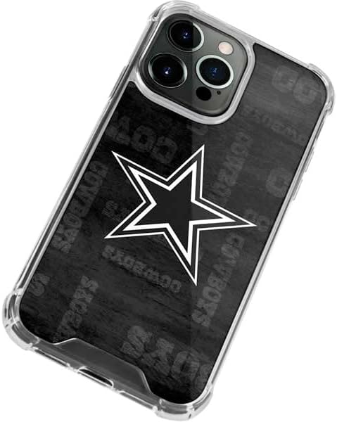 Skinit Clear Phone Case Compatible with iPhone 14 Pro Max - Officially Licensed NFL Dallas Cowboys Black & White Design