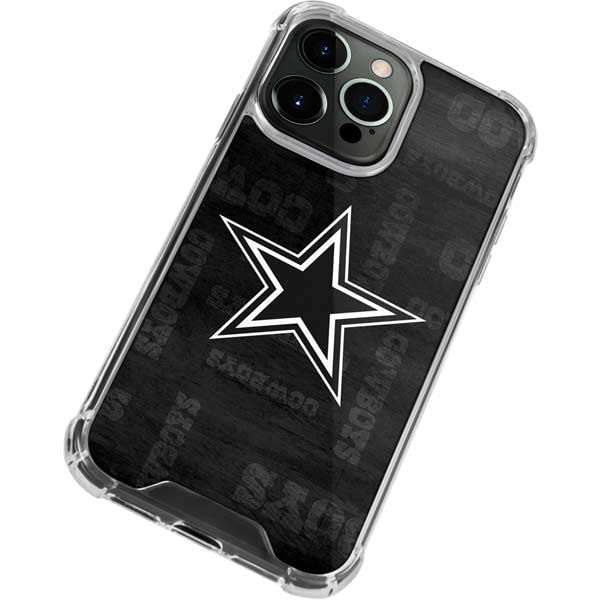 Skinit Clear Phone Case Compatible with iPhone 14 Pro Max - Officially Licensed NFL Dallas Cowboys Black & White Design