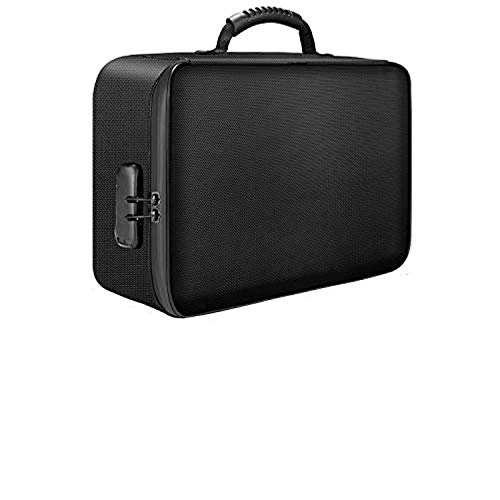 CHENYI Bolsa de documentos con cerradura, Estuche de almacenamiento de archivos de 3 capas ignífugo con cremallera resistente al agua, Para...