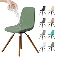 Dioxide Fundas Sillas de Comedor Fundas Elásticas Ajustables Impermeables,Cubiertas Protectoras Lavables de Jacquard Suave Fácil de Limpiar,Universal Sin Brazos para Hogar, Restaurante, Hotel(Verde)