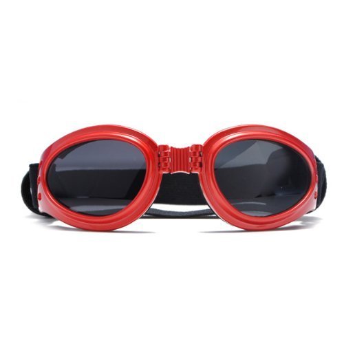 Krismile New Fashionable Water-Proof Multi-Color Pet Dog Sunglasses Eye Wear Protection Goggles Small (Red)