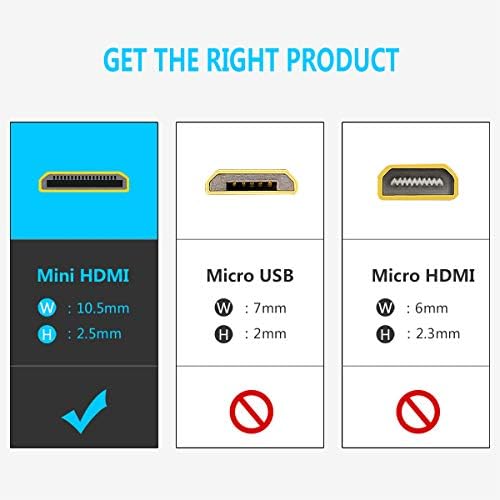 BENFEI Mini HDMI to VGA Adapter, Gold-Plated Mini HDMI to VGA Adapter (Male to Female) for Ultrabooks, notebooks, tablets, cameras and camcorders - Black