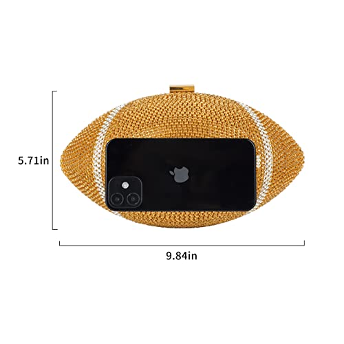 Gripit Bling Rhinestone Football Shaped Rugby Quirky Bag Purse Novlety Chain Purse2