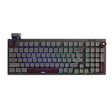 EPOMAKER RT100 97 Keys Gasket BT5.0/2.4G/USB-C Mechanical Keyboard with Customizable Display Screen, Knob, Hot Swappable Socket, 5000mAh Battery for Win/Mac (Retro White, Wisteria Tactile Switch)