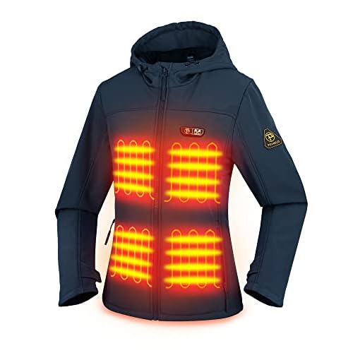 Womens Heated Jacket - 5 Heat Zones, Battery Pack Included