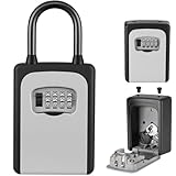 キーボックス 鍵 ボックス 南京錠 ロック ダイヤル式 4桁 キー収納 大容量 防犯 盗難防止 日本語説明書付き (シルバー, U型)