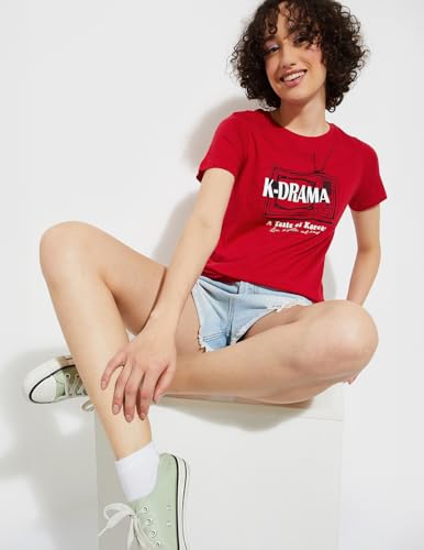 Image of Max Women Cotton Regular Fit URB N Graphic Printed T-Shirt