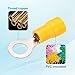 MECCANIXITY 100Pcs Insulated Ring Terminal RVS5.5-6 Battery Lugs 12-10AWG Electrical Crimp Terminals Eyelet Wire Connectors for Industrial, Electrical Wiring, Yellow