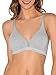 Fruit of the Loom Women's Wirefree Bralette 2 Pack Bra, Heather Grey/White, 38D