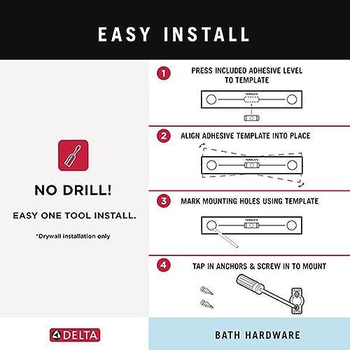 Image of Delta Single Towel Hook for Bathroom or Kitchen| Stainless Steel | Ara Accessories