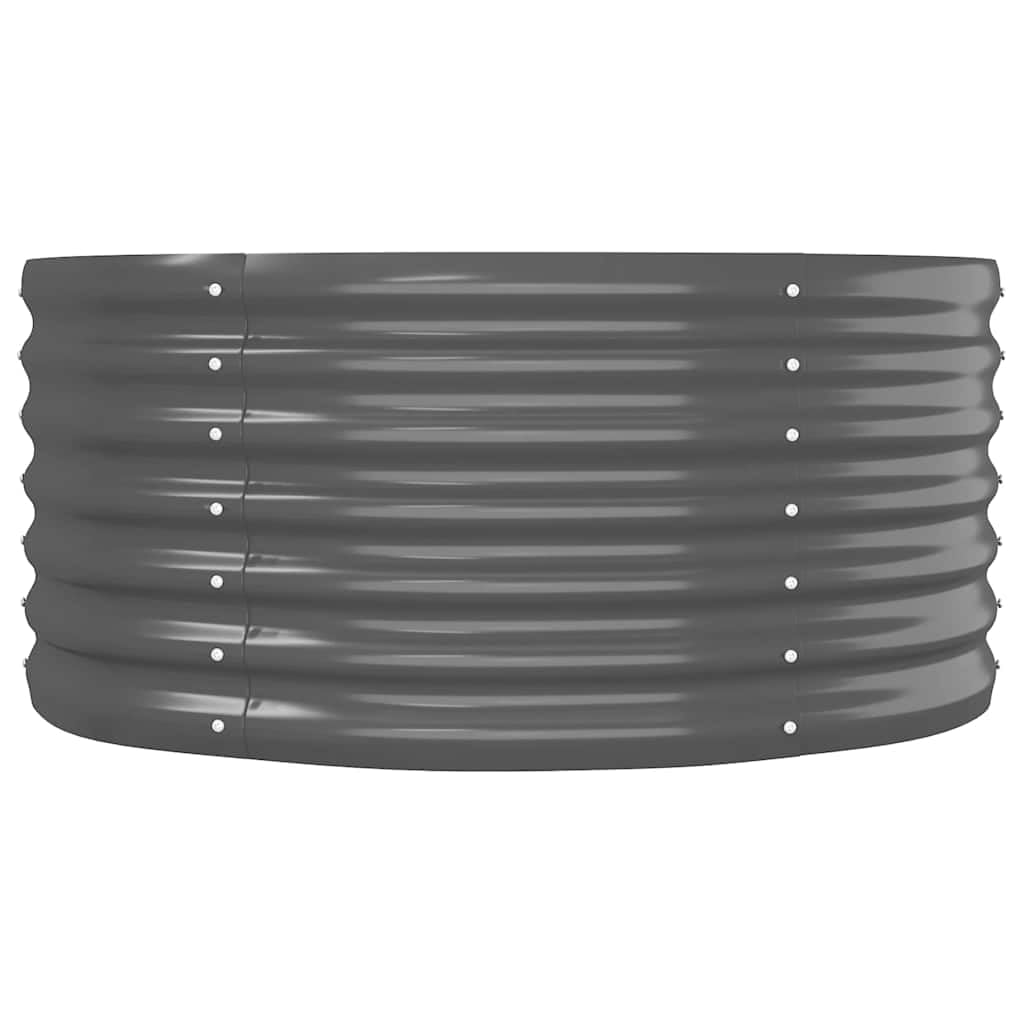 vidaXL Jardinera Arriate Elevado Macetero Maceta Tiesto Soporte para Plantas Vegetales Hierbas Acero con Recubrimiento Polvo Antracita 368x80x36 cm
