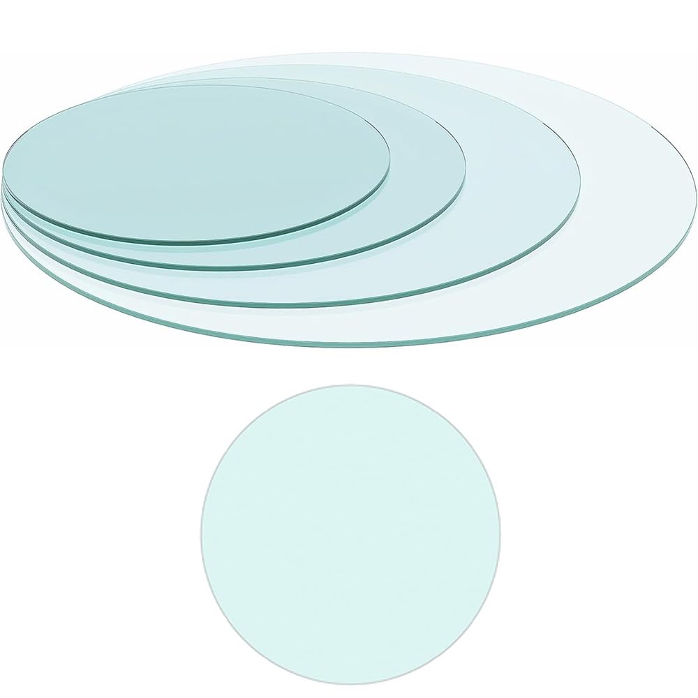 Plateau de table en verre trempé rond pour remplacer une vitre cassée ou protéger un meuble