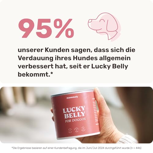 9-in-1 Probiotika für Deinen Hund - Lucky Belly 110 Drops (325g) von mammaly - Bei Magenprobleme & Verdauungsprobleme für Magen-Darm, Verdauungssnacks bei Gras fressen & Kotfresser Leckerlies mit Huhn