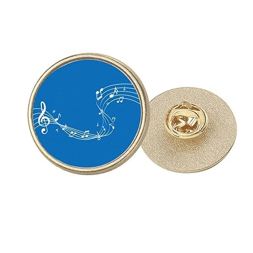 Broche bleue Dancg style Art déco en métal doré taille M