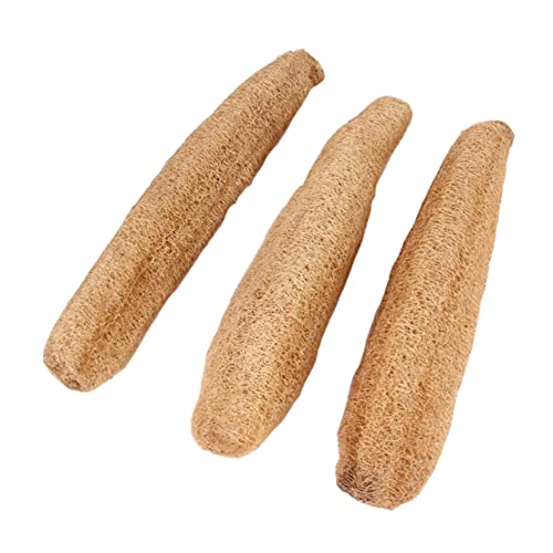 Mipcase Pet Molar Chewing Toy Natural Loofah Stick 3pcs 25-40cm for Hamsters Small Pets Interactive Biting Chew Supplies
