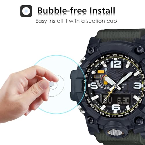 Youniker 3 Pack Compatible for GWG-1000 Screen Protector Tempered Glass Screen Protectors for GWG1000 Watch Foils Anti-Scratch Bubble Free
