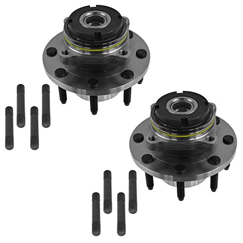 Image of TRQ Front Driver and Passenger Side Wheel Bearing and Hub Assembly Set 2 Piece Compatible with 2000-2001 Ford F-250 Super Duty 4WD 2 Wheel ABS Brakes Single Rear Wheels SRW