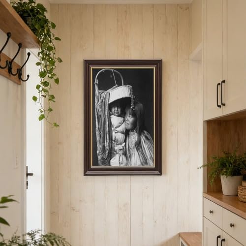 Impression toile Edward Curtis avec cadre suspendu pour mur vide