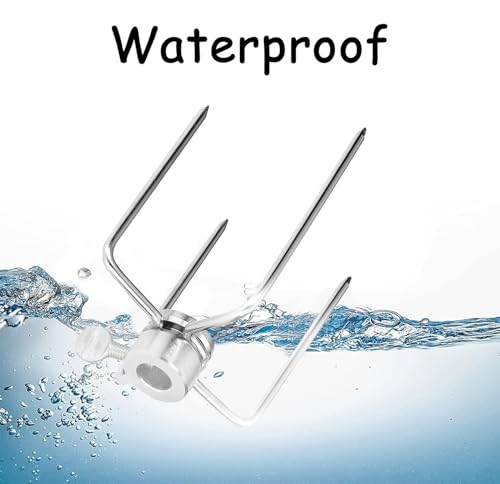 Fleischklammer,Fleischklammer für Drehspieß, Edelstahl BBQ Edelstahl Fleischnadeln, Hähnchengrill Grillgabel mit Feststellschraube, 2 Stück, Silver