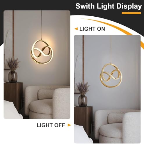 Image of Groeien 12W | 3 Color Gold Finish Modern LED LoopSphere Ceiling Lamp Fixture | Chandelier for Home, Indoor, Outdoor,Living Room, Bedroom Ceiling Lamp Fixture(LoopSphere, 1)