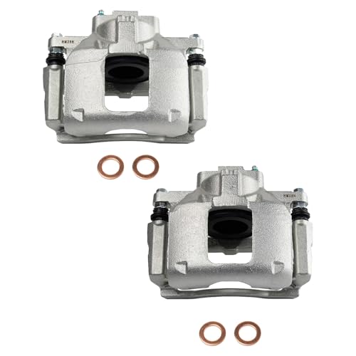 Image of TRQ Front Brake Caliper Set Zinc Coated Brackets Compatible with 2009-2013 Dodge Journey