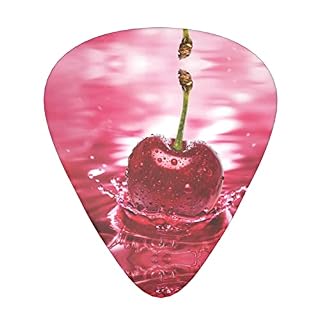 Ensemble de 12 médiators de guitare Red Cherries pour guitare acoustique, guitare électrique, contrebasse, ukulélé - Les Beatles, Paul McCartney, John Lennon, RIngo Starr, George Harrison
