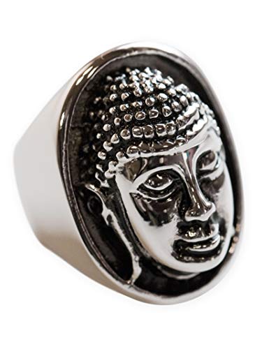 Fly Style Grosser Buddha Ring Siegelring aus 316L Edelstahl für...