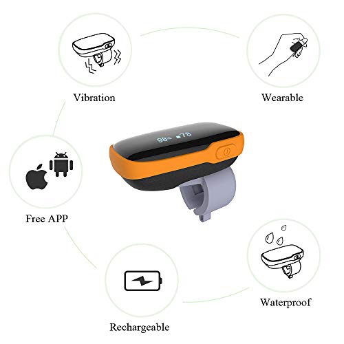 Wellue Wearo2 Wearable Oxygen Monitor Bluetooth Pulse Meter With Vibration, Free App, Continuously Track O2 Level & Heart Rate #TOP1