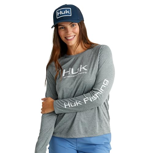 T-Shirt Ras du Cou Femme HUK Pursuit Heather pour Activités Nautiques