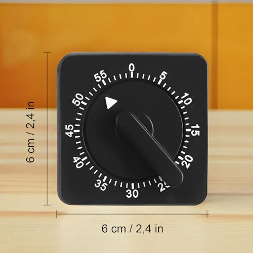 Kurzzeitmesser, Mechanischer Küchentimer, Eieruhr 60 Minuten, Timer mit Lauter Alarm für Kochen, Sport, Studieren, Schwarz – Bild 4