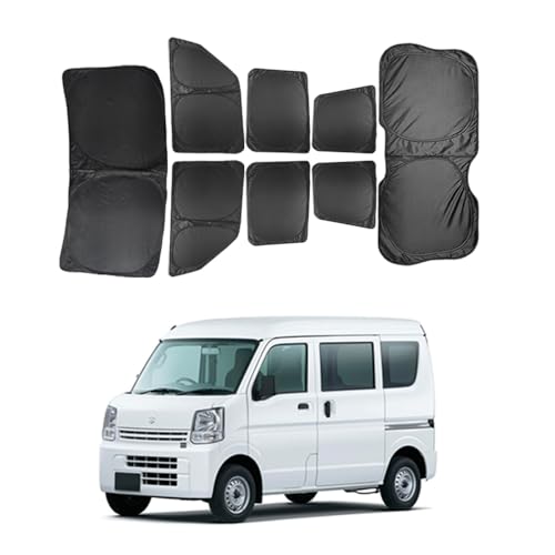 エブリイ DA17V サンシェード 遮光シェード プライバシー保護 車窓日よけ 車中泊グッズ 断熱 仮眠 盗難防止 四季兼用 EVERY VAN DA17V EVERY WAGON DA17W 2015年2月〜2023年 吸盤不要 取付簡単 露天駐車 日除