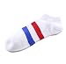 Produktbild Herren Baumwolle Gestreift Laufen Crew Socken Sportsocken (One Size, Weiß)